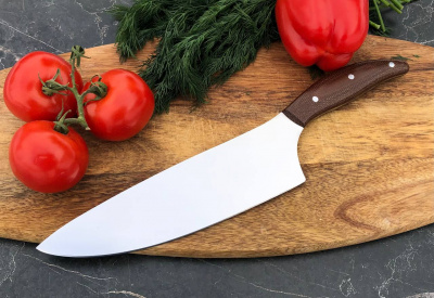 Кухонный нож "Шеф-Повар": сталь - N690 (кованая); рукоять - текстолит