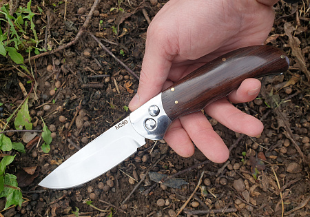 Выкидной нож "Рысь": сталь - Bohler М390; рукоять - венге