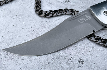 Складной нож "Носорог": сталь - Bohler S390; рукоять - чёрный граб
