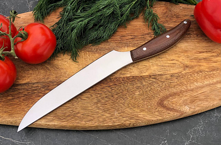 Кухонный нож "Су-Шеф": сталь - N690 (кованая); рукоять - текстолит