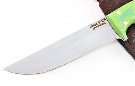 нож Глухарь: сталь Lohmann BE-KUT рукоять микарта с фосфором (светится в темноте)