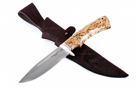 Нож "Сибиряк": сталь - Elmax (порошковая); рукоять - карельская береза