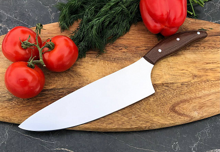 Кухонный нож "Шеф-Повар": сталь - N690 (кованая); рукоять - текстолит