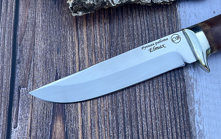Нож "Глухарь": сталь - Elmax (порошковая); рукоять - карельская береза