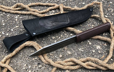 нож Сибиряк : сталь кованая 95Х18 галтовочная полировка, рукоять эластрон