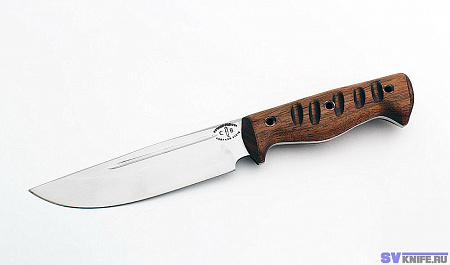 Нож Секач: кованая 95х18,цельнометаллический, дол - рукоять махагон