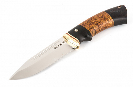 Нож "Сибиряк": сталь - Bohler М390; рукоять - карельская береза, черный граб