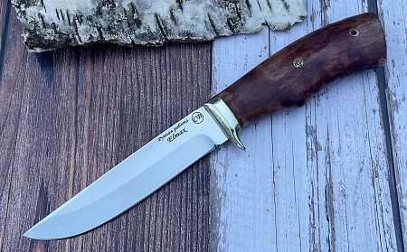 Нож "Глухарь": сталь - Elmax (порошковая); рукоять - карельская береза
